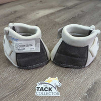 High Top "Collar" No Turn Bell Boots, velcro *vgc, clean, mnr dingy & stains, older?
