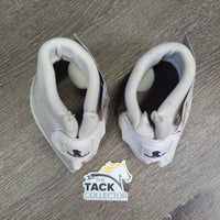 High Top "Collar" No Turn Bell Boots, velcro *vgc, clean, mnr dingy & stains, older?
