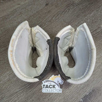 High Top "Collar" No Turn Bell Boots, velcro *vgc, clean, mnr dingy & stains, older?
