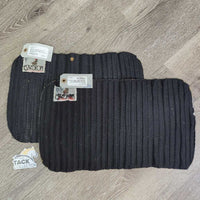 2 Exercise Leg Quilts *fair, clean, hairy, faded, discolored, dingy, holes, missing fill, older
