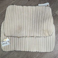 2 Exercise Leg Quilts *fair, clean, hairy, faded, discolored, dingy, holes, missing fill, older
