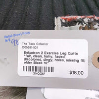 2 Exercise Leg Quilts *fair, clean, hairy, faded, discolored, dingy, holes, missing fill, older
