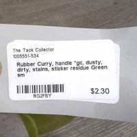 Rubber Curry, handle *gc, dusty, dirty, stains, sticker residue
