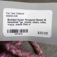 Braided Nylon Wrapped Bosal & Headstall *gc, stains, clean, rubs, frays, stains
