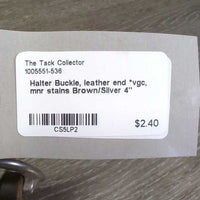 Halter Buckle, leather end *vgc, mnr stains
