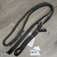 Nylon Braided Barrel - Roper Loop Reins, 2 Conway Buckles *gc/fair, mnr dirt, faded & frayed/unbraided ends
