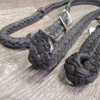 Nylon Braided Barrel - Roper Loop Reins, 2 Conway Buckles *gc/fair, mnr dirt, faded & frayed/unbraided ends
