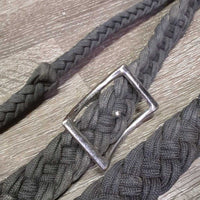 Nylon Braided Barrel - Roper Loop Reins, 2 Conway Buckles *gc/fair, mnr dirt, faded & frayed/unbraided ends
