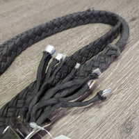 Nylon Braided Barrel - Roper Loop Reins, 2 Conway Buckles *gc/fair, mnr dirt, faded & frayed/unbraided ends

