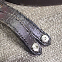 Pr Leather Split Reins, Chicago screws *vgc, clean, stiff, creases/folds
