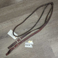 Rolled Leather Barrel - Roper Loop Reins, 2x conway buckles *fair, older, scrapes, rubs, xholes, twists, faded, creases
