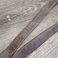Rolled Leather Barrel - Roper Loop Reins, 2x conway buckles *fair, older, scrapes, rubs, xholes, twists, faded, creases
