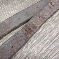 Rolled Leather Barrel - Roper Loop Reins, 2x conway buckles *fair, older, scrapes, rubs, xholes, twists, faded, creases
