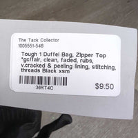 Duffel Bag, Zipper Top *gc/fair, clean, faded, rubs, v.cracked & peeling lining, stitching, threads
