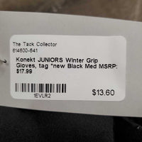 JUNIORS Winter Grip Gloves, tag *new
