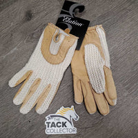 Crochet & Leather Gloves, Tag *new
