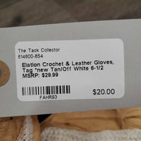 Crochet & Leather Gloves, Tag *new
