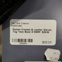 Crochet & Leather Gloves, Tag *new
