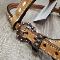 One Ear Headstall, Beaded, laces *like new, mnr scrapes, dents & stains
