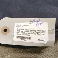 Thick Memory Foam Half Pad *gc, dusty, hairy, faded, rubs, pills, crinkles, discolored
