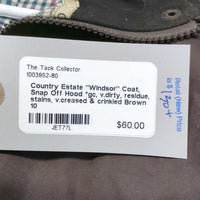 "Windsor" Coat, Snap Off Hood *gc, v.dirty, residue, stains, v.creased & crinkled
