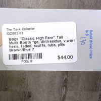 "Classic High Fern" Tall Muck Boots *gc, dirt/residue, v.worn heels, faded, scuffs, rubs, pills
