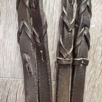 FS Rsd Padded Bridle, Braided Reins *NO CHEEKS, vgc, mnr scrapes, rubs, dirty seams, xholes, bent
