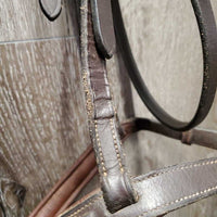FS Rsd Padded Bridle, Braided Reins *NO CHEEKS, vgc, mnr scrapes, rubs, dirty seams, xholes, bent
