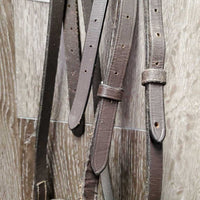 FS Rsd Padded Bridle, Braided Reins *NO CHEEKS, vgc, mnr scrapes, rubs, dirty seams, xholes, bent
