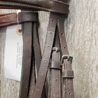 FS Rsd Padded Bridle, Braided Reins *NO CHEEKS, vgc, mnr scrapes, rubs, dirty seams, xholes, bent
