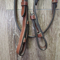 Rsd Bridle, Braided Reins *vgc, NO Noseband, clean & mnr dirty, v.stiff, v.stiff keepers
