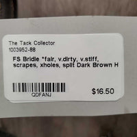 FS Bridle *fair, v.dirty, v.stiff, scrapes, xholes, split
