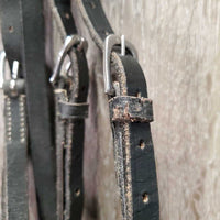 Rsd Monocrown Bridle, Buckles *gc/fair, No Noseband, residue, v.stiff & dry, twist, chews, tight keepers
