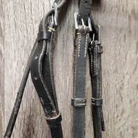 Rsd Monocrown Bridle, Buckles *gc/fair, No Noseband, residue, v.stiff & dry, twist, chews, tight keepers
