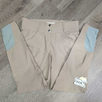 "Tessa"? Hunter Breeches, pockets, Floral Knees *vgc, mnr stains?dirt, seam puckers, mnr discolored seat & legs

