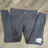 Full Sticky Seat Breeches *gc, v.stained seat & legs, undone stitching, seams: faded & puckers, hole, v.rubbed seat seam, rubs, pills
