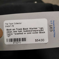 Back Warmer *vgc, clean, mnr hair, bubbled/separated fabric *washed w cold water
