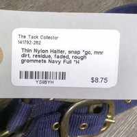 Thin Nylon Halter, snap *gc, mnr dirt, residue, faded, rough grommets
