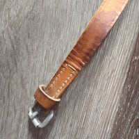 VINTAGE Wide Flat Leather Lungeing Cavesson, Felt Nose *gc, oxidized, rubs, dry, stiff, twisted
