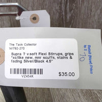 v.soft Flexi Stirrups, grips *xc/like new, mnr scuffs, stains & fading
