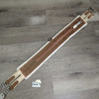 Cotton Web Fleece Lined Girth, 2x els, D Ring *vgc, mnr hairy, dirt & clumpy, rusty
