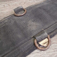 Nylon Web Cinch, Neoprene Velcro Liner, D Ring *fair, dirty, faded, rubs, curled/folded edges, rusty, hairy
