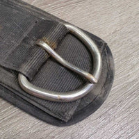 Nylon Web Cinch, Neoprene Velcro Liner, D Ring *fair, dirty, faded, rubs, curled/folded edges, rusty, hairy
