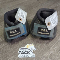 No Turn Bell Boots, Velcro *fair, faded, v.torn/holey edges, hairy, rubs, velcro threads
