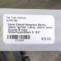 Closed Neoprene Boots, velcro *gc/fair, v.dirty, velcro: loose threads & hairy
