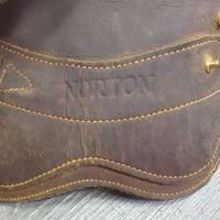 Open Front Leather Boots, Tabs, Neoprene *gc, rubs, scuffs, chipped edges, MISSING Post, dirt
