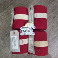 4 Stretchy Wool Leg Wraps *vgc/gc, mnr hairy, clean, holey edge, older, stains, discolored velcro
