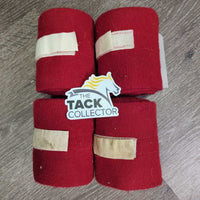 4 Stretchy Wool Leg Wraps *vgc/gc, mnr hairy, clean, holey edge, older, stains, discolored velcro
