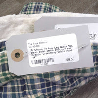 Pr Cotton No Bow Leg Quilts *gc, clean, older, stains, pilly, mnr hair, threads

