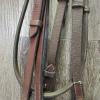 Rsd Bridle, tag *gc/fair, clean & mnr dirty, v.dry, v.stiff, broken keepers, xholes, creases

